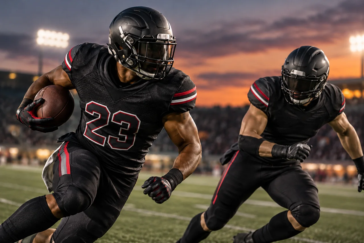 Football athletes in action