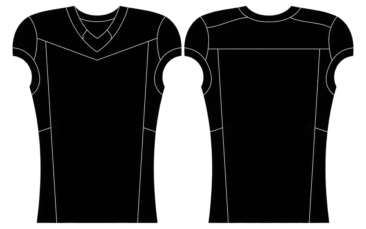 Jersey style 704 showing front and back cut and panel layout
