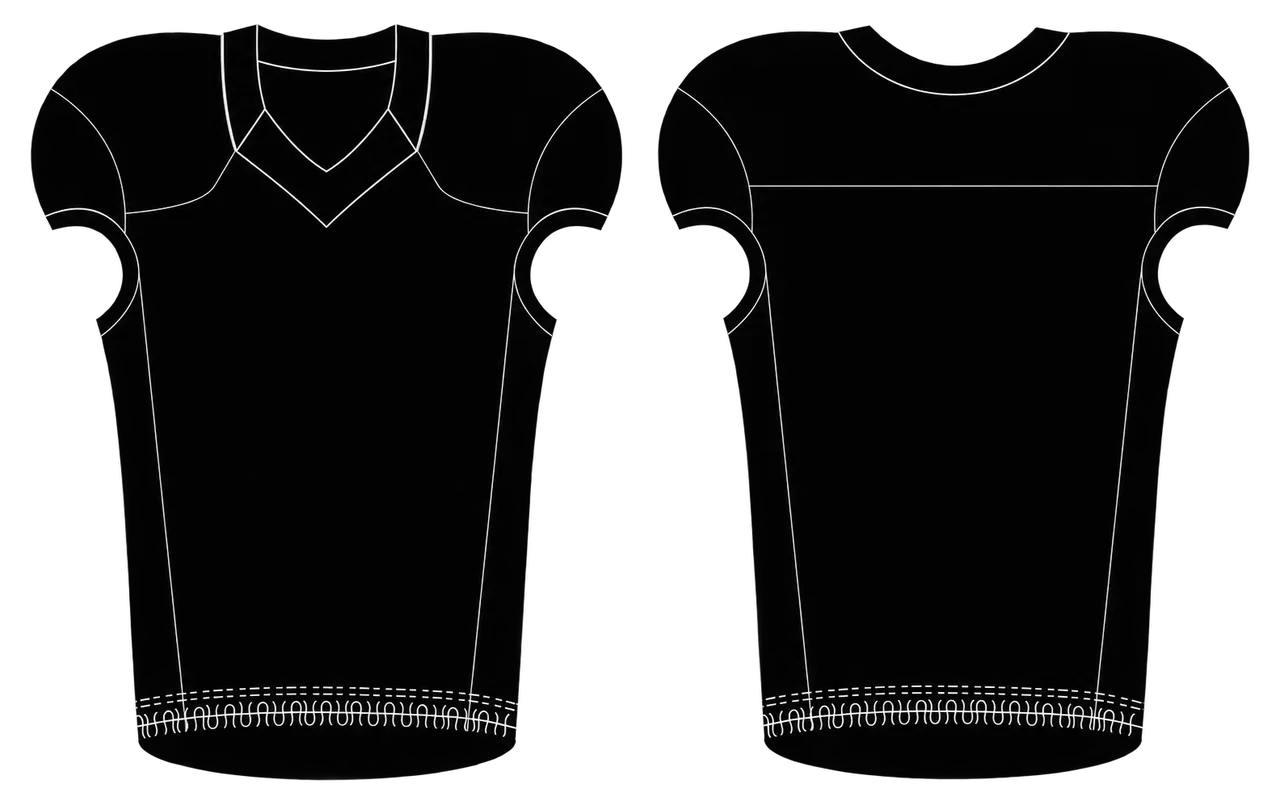 Jersey style 706 showing front and back cut and panel layout