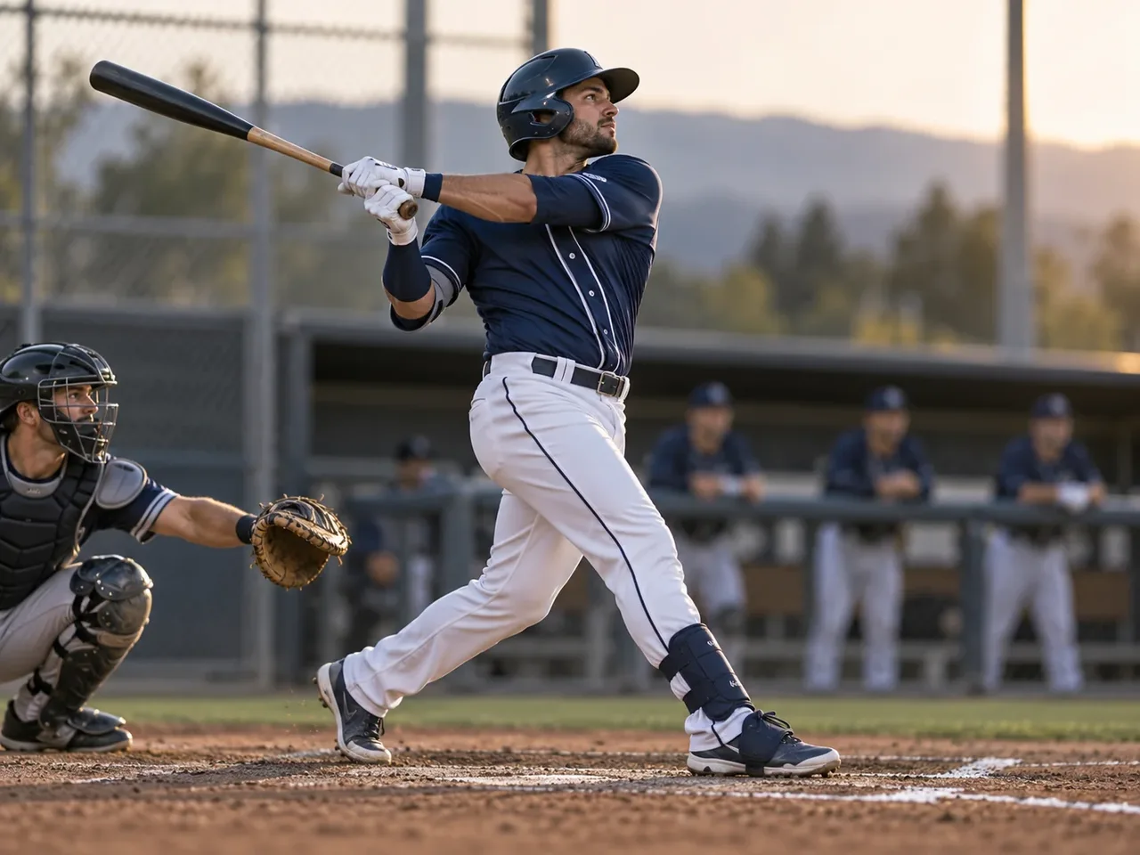 Baseball athletes in action
