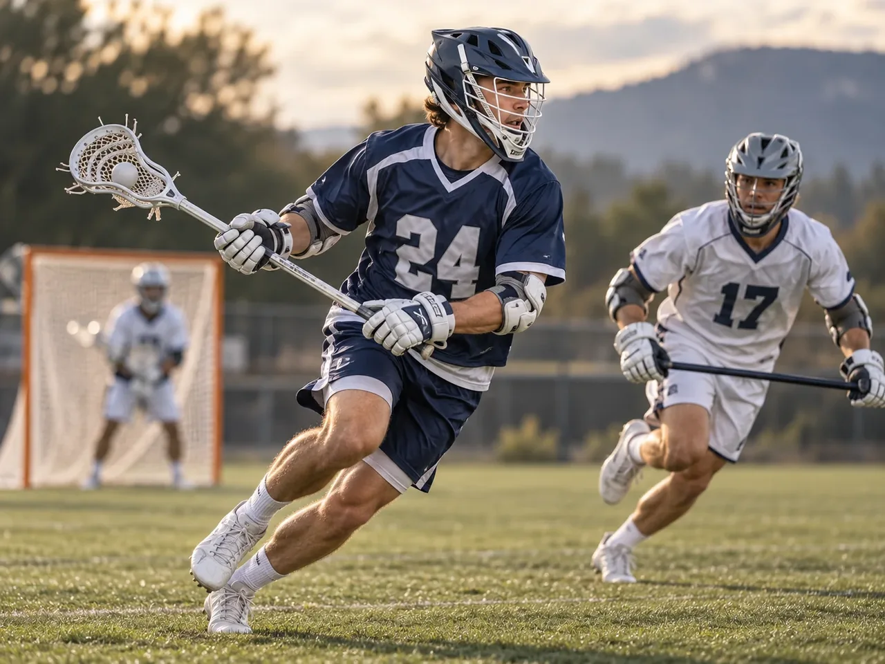 Lacrosse athletes in action
