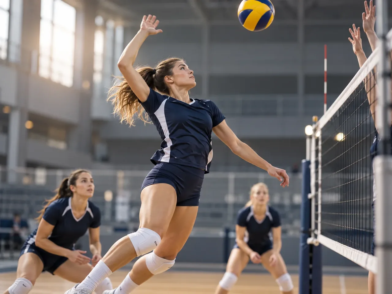 Volleyball athletes in action