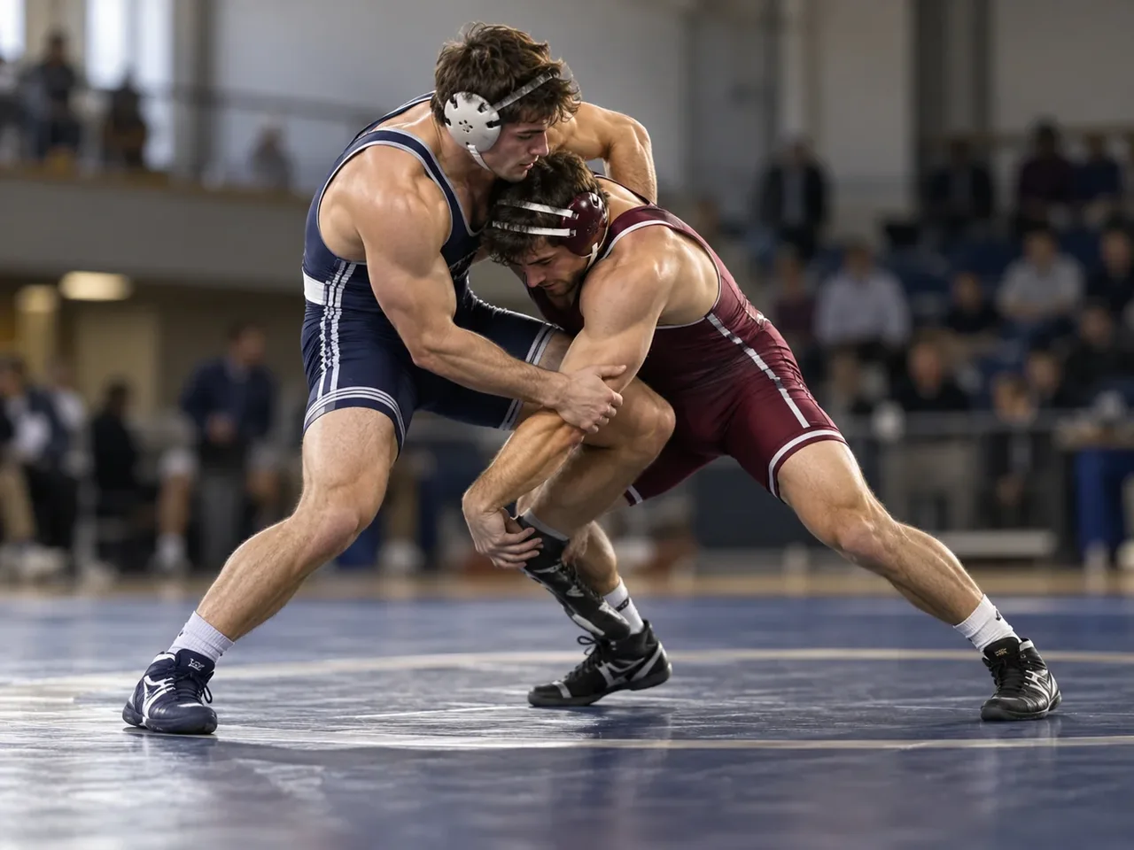 Wrestling athletes in action